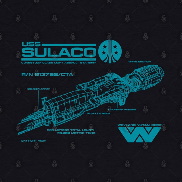 Sulaco Schematics BL by PopCultureShirts